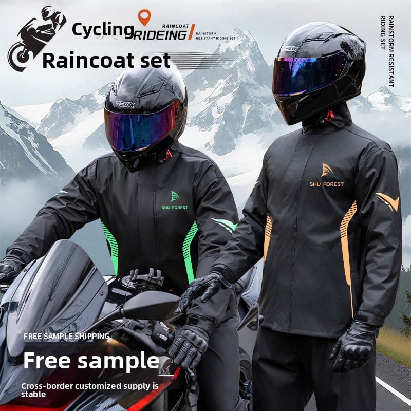 Cycling Commuter Rain Jacket - Adult Reflective Polyester Pongee Motorcycle Cycling